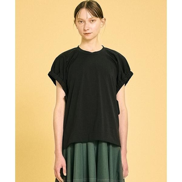 LANVIN en Bleu ランバンオンブルー ギャザーグログランドロスト カットソー 良好 サイズ:38 3246714 カーキ  レディース  トップス ギャザーグログランドロストカットソー | ランバン オン ブルー