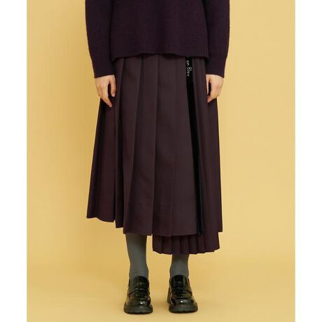 ロゴテープミックスプリーツスカート | ランバン オン ブルー(LANVIN 