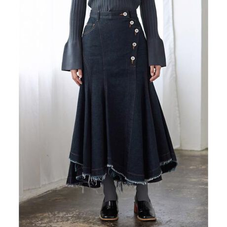 ランダムヘムデニムマーメイドスカート | ランバン オン ブルー(LANVIN 