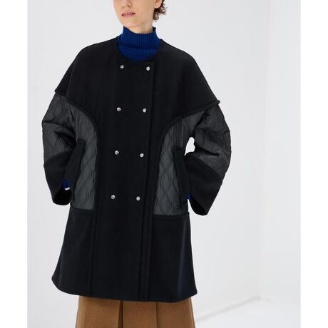 メルトンコンビキルティングコート | ランバン オン ブルー(LANVIN en  