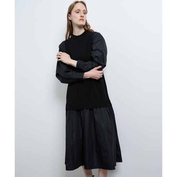ランバン オン ブルー タフタコンビニットワンピース38サイズ タフタコンビニットワンピース | ランバン オン ブルー(LANVIN