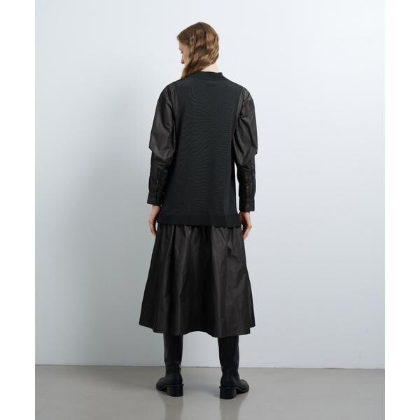 ランバン オン ブルー タフタコンビニットワンピース38サイズ タフタコンビニットワンピース | ランバン オン ブルー(LANVIN