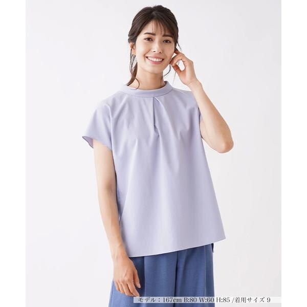 バンドカラータックブラウス【Leilian WHITE LABEL】 | レリアン