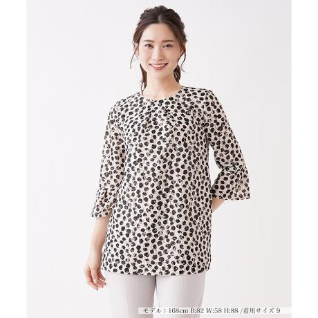 サークル柄レース7分袖ブラウス【Leilian WHITE LABEL】 | レリアン 