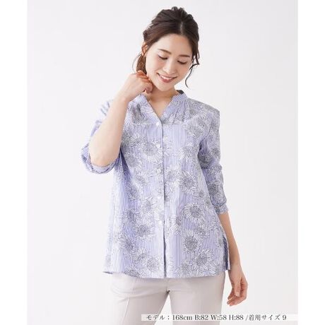 洗えるスキッパーブラウス【Leilian WHITE LABEL】 | レリアン(Leilian 