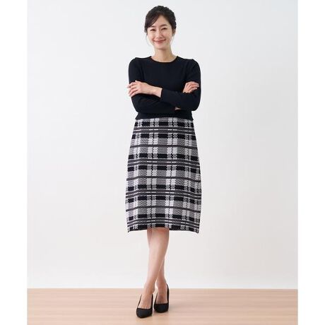 チェック切替ドッキングワンピース【Leilian WHITE LABEL】 | レリアン  