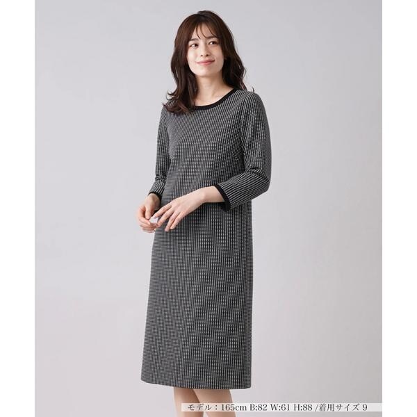 美品 レリアン 9 ワンピース グレー クルーネックサックワンピース【Leilian WHITE LABEL】 | レリアン