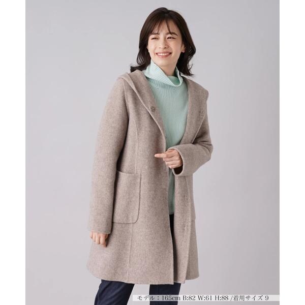 美品✨現行 レリアン ホワイトレーベル ダブルフェイス フーデッドコート フーデッドコート【Leilian WHITE LABEL