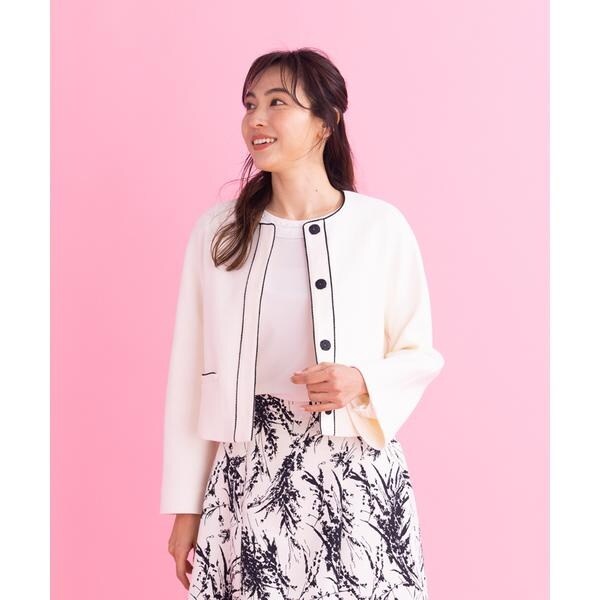 ノーカラージャケット【Leilian WHITE LABEL】 | レリアン(Leilian