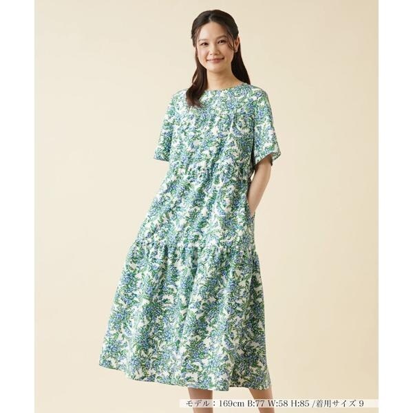 ボタニカル柄ティアードワンピース【Leilian WHITE LABEL】 | レリアン