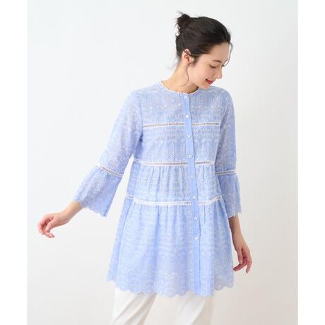 レース刺繍チュニックブラウス【Leilian the Week】 | レリアン 