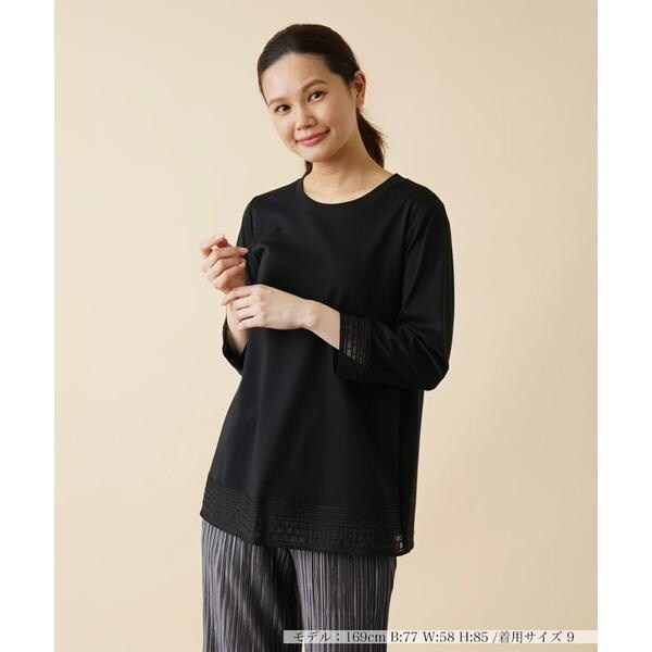 新品タグ付き　Leilian WHITE LABEL七分袖クルーネックカットソー 七分袖クルーネックカットソー【Leilian WHITE LABEL】 | レリアン