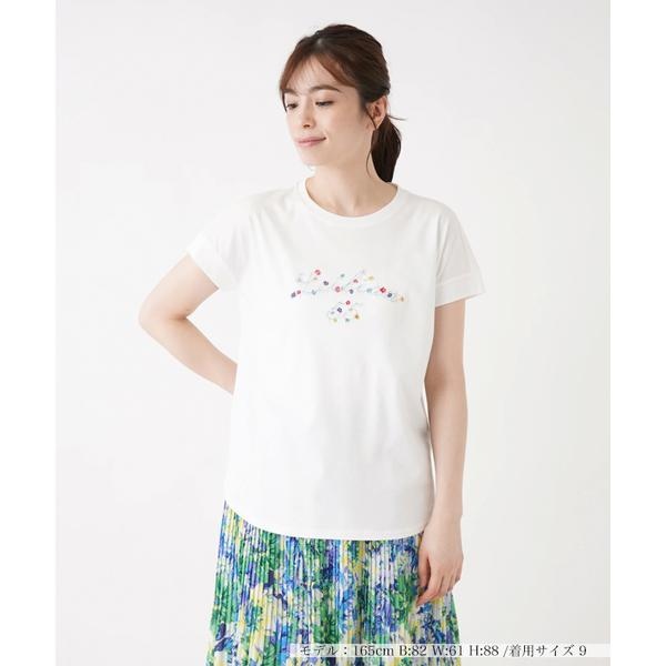 ロゴ×フラワー刺繍Tシャツ | レリアン(Leilian) | マルイウェブチャネル