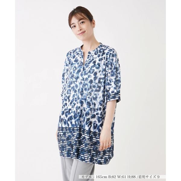 プリントスキッパーカットソー【Leilian WHITE LABEL】 | レリアン