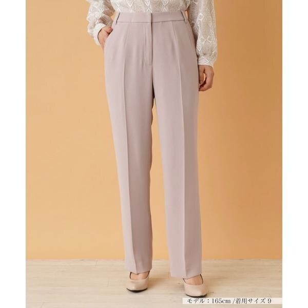 レリアン　ホワイト クロップドパンツ センタープレス センタープレスパンツ【Leilian WHITE LABEL】|レリアン プラス