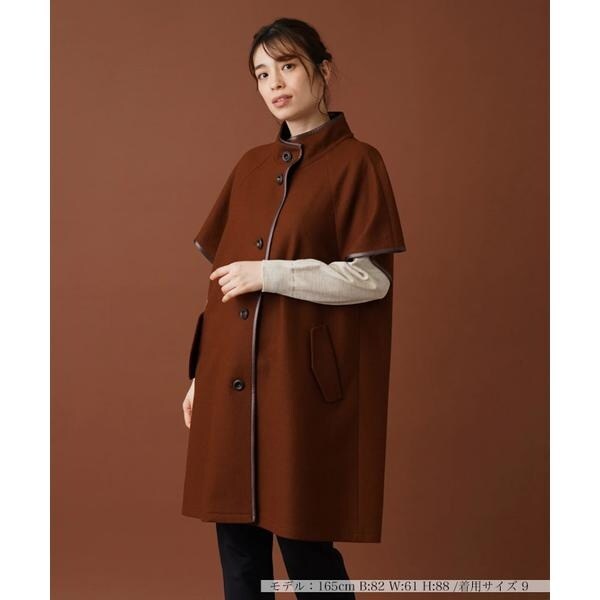 新品タグ付き【レリアン】毛100％羽織り スタンドカラー ロングベスト 濃緑 9 スタンドカラーロングベスト【Leilian WHITE LABEL】 | レリアン