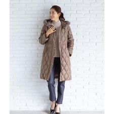 ダイヤキルトフーデッドダウンコ－ト【Leilian WHITE LABEL 