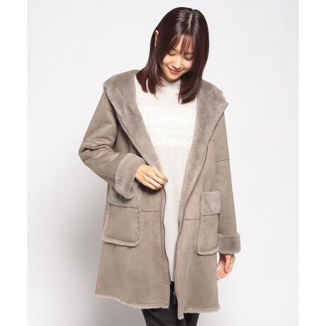 ムートン調フーデッドコート【Leilian WHITE LABEL】 | レリアン 