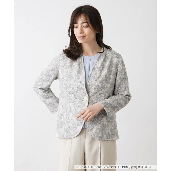 Leilian レリアン ノーカラージャケット 13＋ ノーカラージャケット