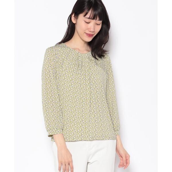 Leilian / レリアン ジオメトリック柄７分袖カットソー【ROCHAS Premiere】 ジオメトリック柄7分袖カットソー【ROCHAS