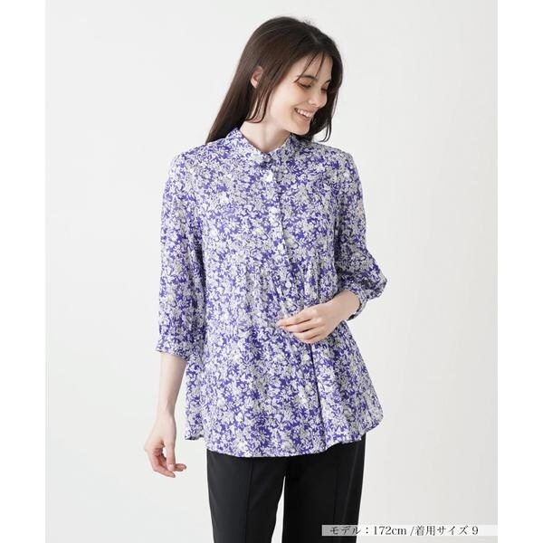 フラワープリント七分袖ブラウス【Leilian WHITE LABEL】 | レリアン