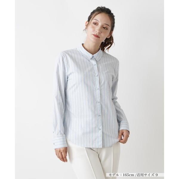 【大きいサイズ】【17】Leilian♡レリアン ストライプ シャツ レディース 店舗人気】刺繍ストライプシャツ|レリアン プラスハウス