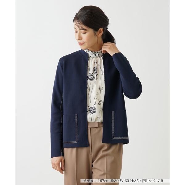 【美品】Leilian レリアン 高級 ラムレザージャケット 羽織 羊革 9号 レリアン スタンドカラージャケット 9号 ブラウン（美品
