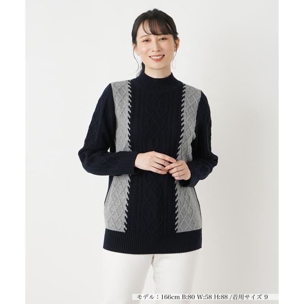 【ROCHAS Premiere レリアン】 ハイネック プルオーバーニット ロゴ入りニットプルオーバー【ROCHAS Premiere