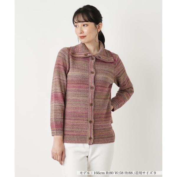 Leilian / レリアン 配色Vネックニットカーディガン【my perfect wardrobe】 配色Vネックニットカーディガン【my perfect wardrobe