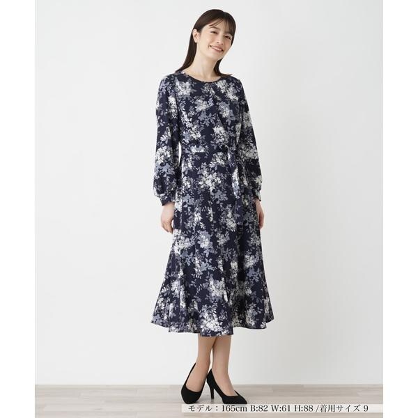 洗えるプリントフレアワンピース【Leilian WHITE LABEL】 | レリアン