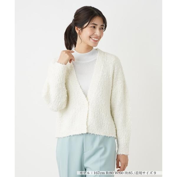 ビジューネックラメニット【THE NEW】【Leilian 帰れれ WHITE