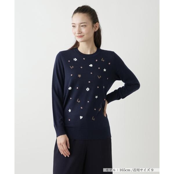 Leilian / レリアン ラメボーダーカットソー【MUSE BY ROCHAS Premiere】 ボーダーカットソー【MUSE BY ROCHAS Premiere】|レリアン