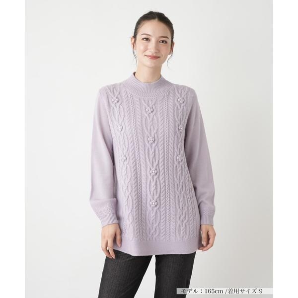新品タグ付き✨ Leilian レリアン 13+ アンゴラ混 ニット ケーブル 新品タグ付き✨ Leilian レリアン 13+ アンゴラ混 ニット