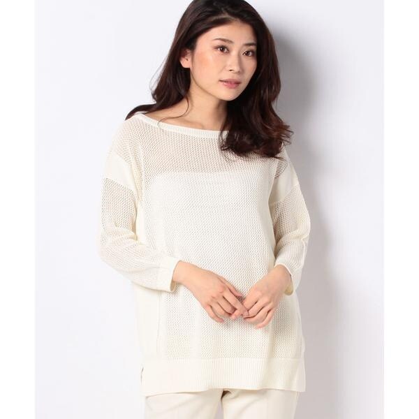 レリアンプラスハウス Leilian ケーブル編み切替ニット +13 レリアン