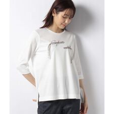 七分袖ロゴ刺繍Tシャツ | レリアン プラスハウス(Leilian PLUS HOUSE 