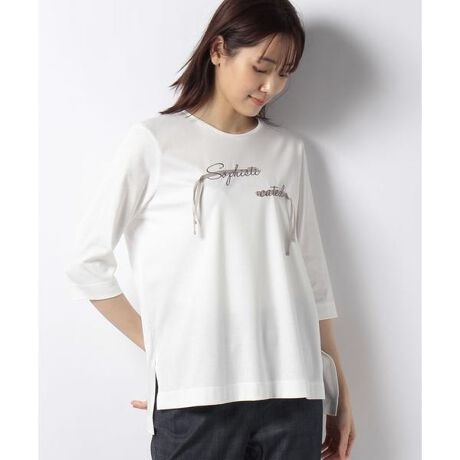 七分袖ロゴ刺繍Tシャツ | レリアン プラスハウス(Leilian PLUS HOUSE 