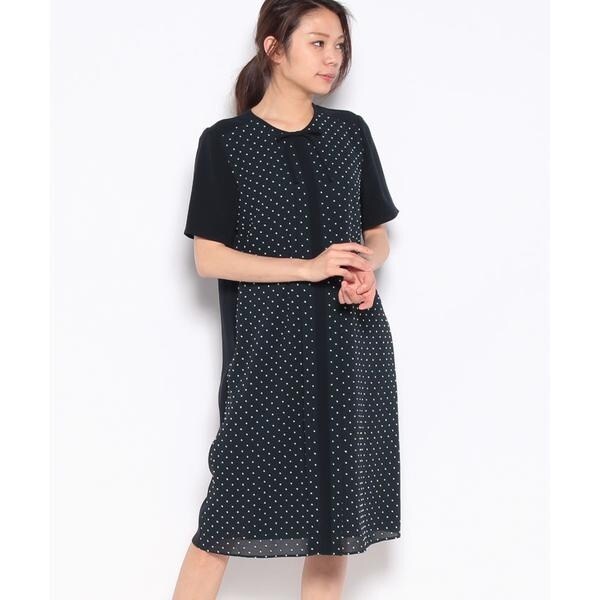 Leilian レリアン ウール×カシミヤ混 ロング 半袖 ドッキングワンピース 61dvajCaDiL._UY1000_.jpg