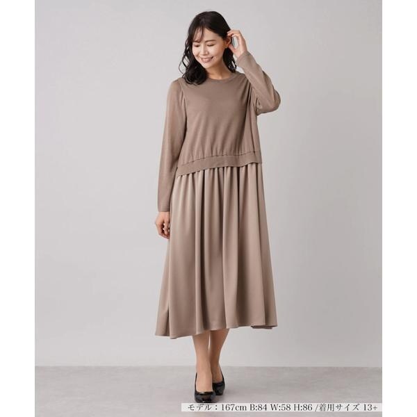 ニット切替ドッキングワンピ－ス【my perfect wardrobe】 | レリアン