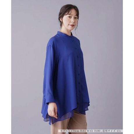 店舗人気】スタンドカラーブラウス | レリアン プラスハウス(Leilian 