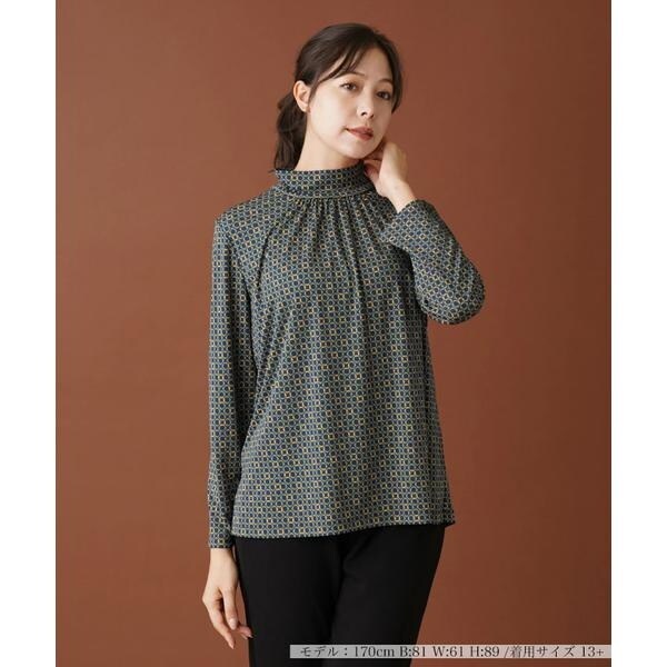 プリントハイネックカットソー【ROCHAS Premiere】 | レリアン プラス