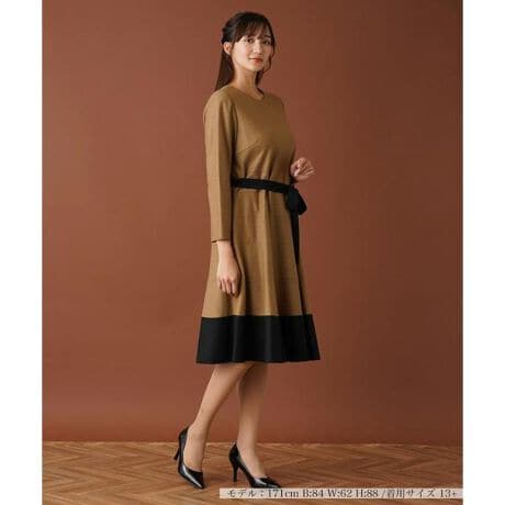 バイカラーフレアワンピース【Leilian WHITE LABEL】 | レリアン  