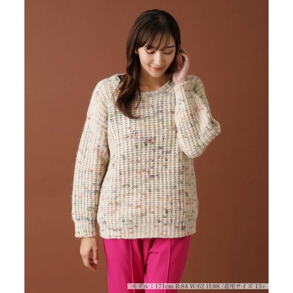 クリーニング済み★レリアン　セーター　ピンク　日本製　１３号　XL　マルチカラ―