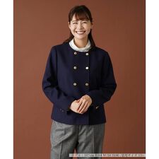 ノーカラーダブルジャケット【Leilian WHITE LABEL】 | レリアン 