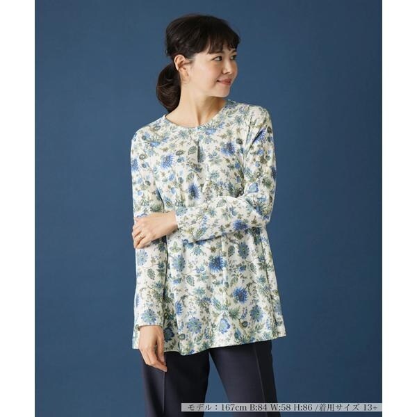 Leilian PLUS HOUSE / レリアンプラスハウス 【店舗人気】フラワープリントカットソー【プラス企画】 店舗人気】プリントTシャツ【Leilian WHITE LABEL】|レリアン