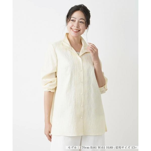 美品Leilian WHITE LABEL シアージャガード チュニック13+ 美品Leilian WHITE LABEL シアージャガード チュニック13+