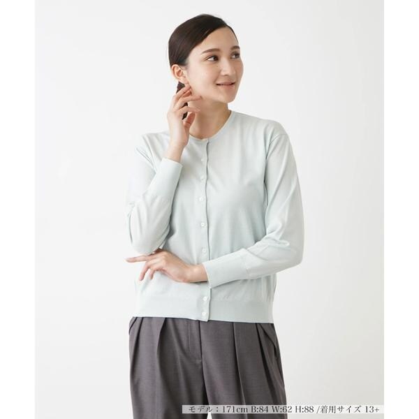 Leilian レリアン 13+ バック部分編み クールネックニットプルオーバー Leilian レリアン 13+ バック部分編み クールネックニットプル