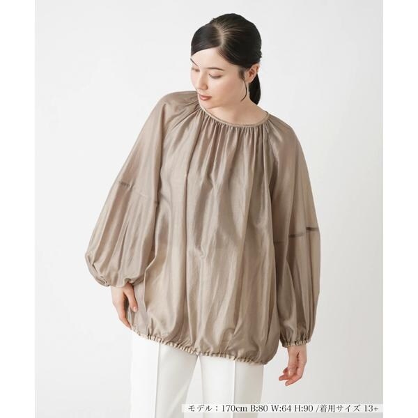 ネイルママドット柄ロングスリーブブラウス【NEMIKA】　パール ネイルママ様専用ドット柄ロングスリーブブラウス【NEMIKA】 パール