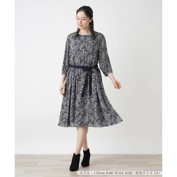 Leilian PLUS HOUSE / レリアンプラスハウス 【店舗人気】リボンタイラメニット【NEMIKA】 店舗人気】フラワー柄バンドカラーブラウス|レリアン プラス