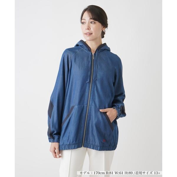 Leilian PLUS HOUSE / レリアンプラスハウス 異素材ドッキングパーカー【MUSE BY ROCHAS Premiere】 異素材ドッキングパーカー【MUSE BY ROCHAS Premiere】|レリアン