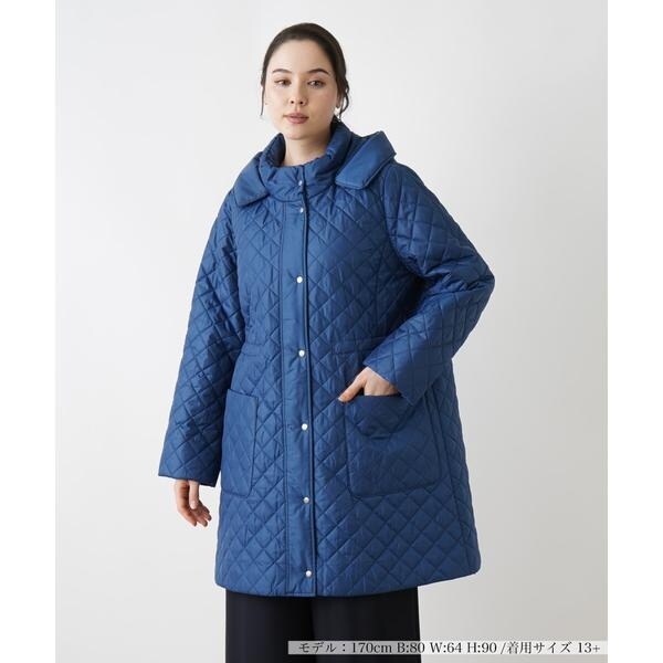 Leilian レリアン インナー キルティング ベスト付 フーデット